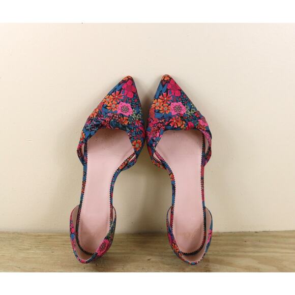 J.crew Shoes D'orsay 10.5 Liberty Print Floral Point Toe Knot Leather Flats - Picture 4 of 8